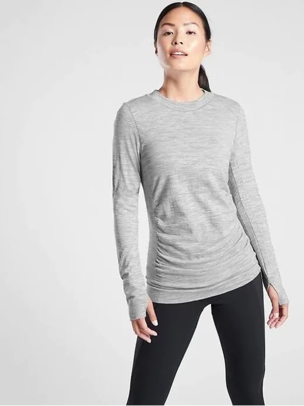 Athleta Women's Foresthill Ascent Top Grey Heather Size Small
